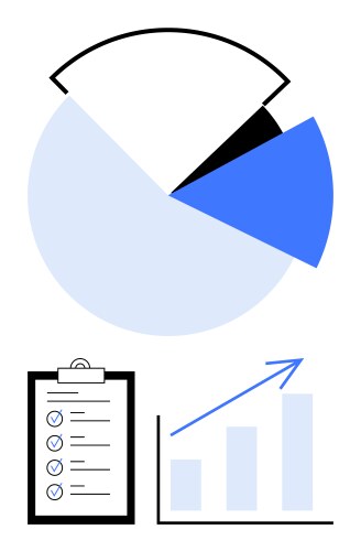 Data visualization with pie chart checklist vector image