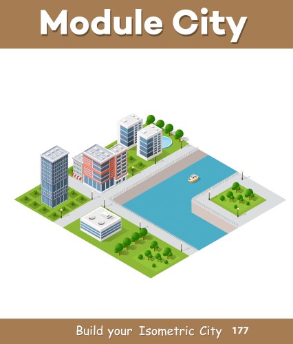 Smart city isometric phone app template Royalty Free Vector