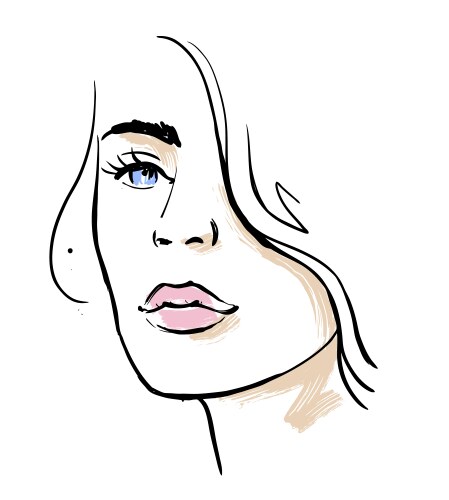 Young woman face portrait model for design Vector Image