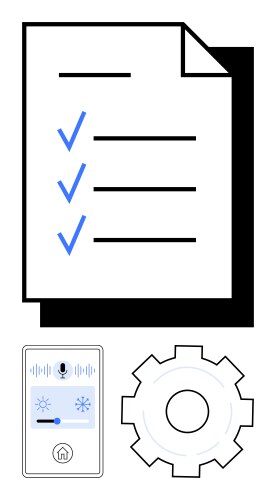 Task completion checklist with smart control panel vektorbild