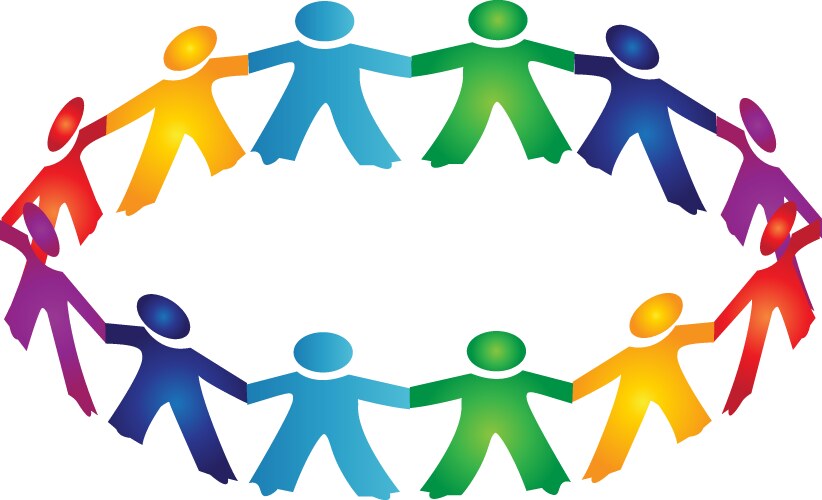 Teamwork support flower logo Royalty Free Vector Image