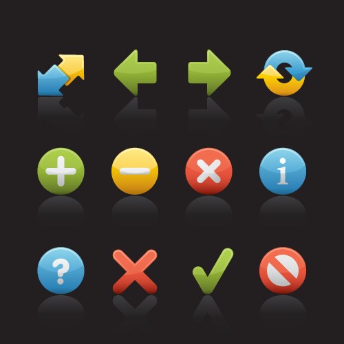 icon set navigation buttons vector image