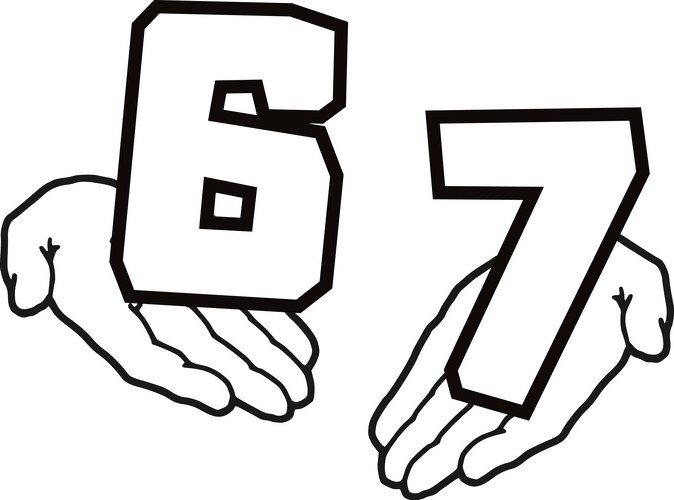 Six Seven 67 Hands Meme PNG – Royalty-Free Vector | VectorStock