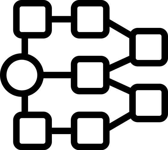 Algorithm flowchart with square blocks vector image