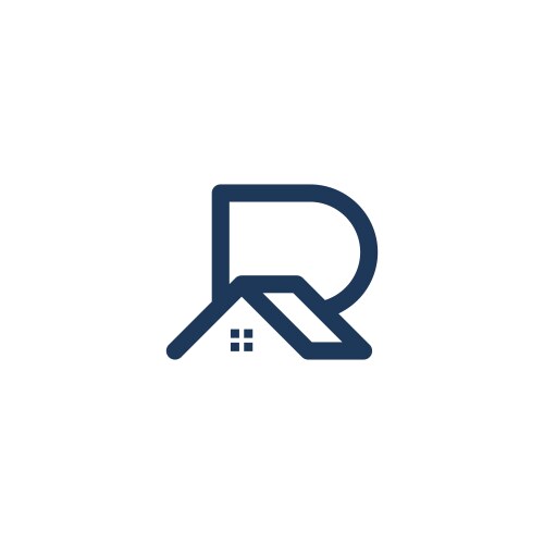 letter r home logo design vector image