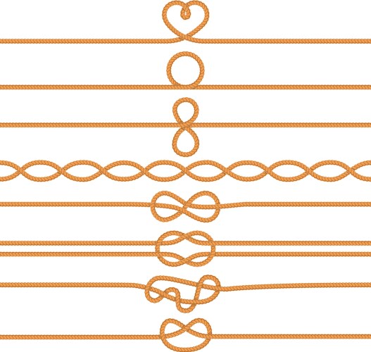 Sailing knots dividers marine rope border vector image