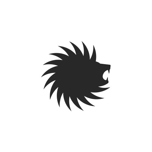 Lion head logo circle shape tattoo great design Vector Image