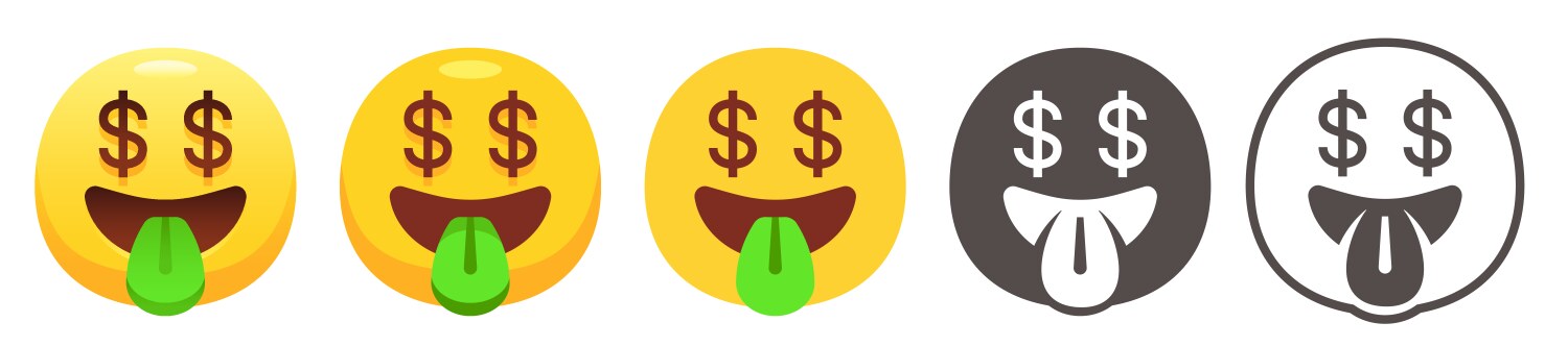 money mouth emoji vector