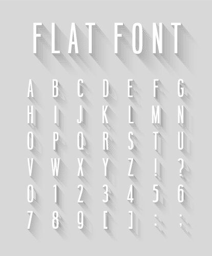 Flat font with shadow effect Royalty Free Vector Image