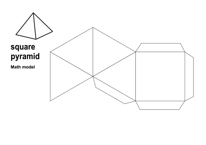 3d geometric shapes in flat outlines Royalty Free Vector