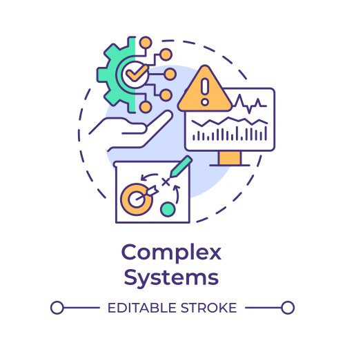 Complex systems multi color concept icon vector image