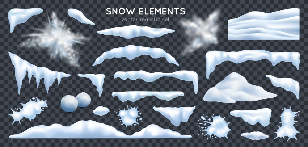 Snow ice cap with shadow snowfall and snowflakes Vector Image