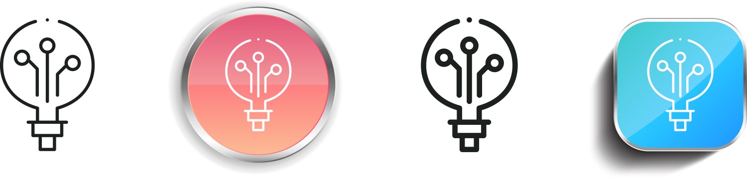 Light bulb icon thin linear regular and button vector image