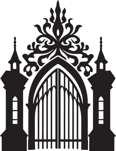 Welcoming thresholds church gates embellished Vector Image