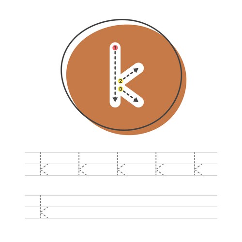 Learning to write k small Vector Image