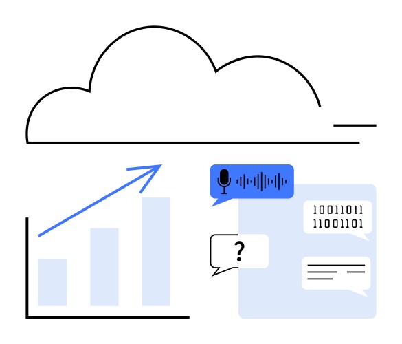 Cloud computing with data visualization speech vector image