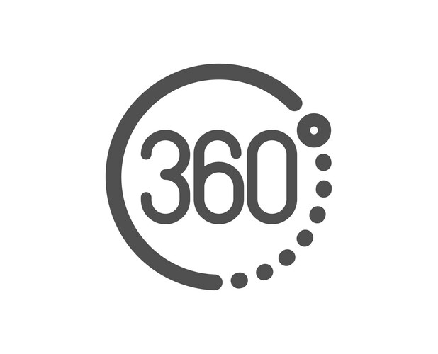 360 degrees icon vr simulation sign panoramic Vector Image