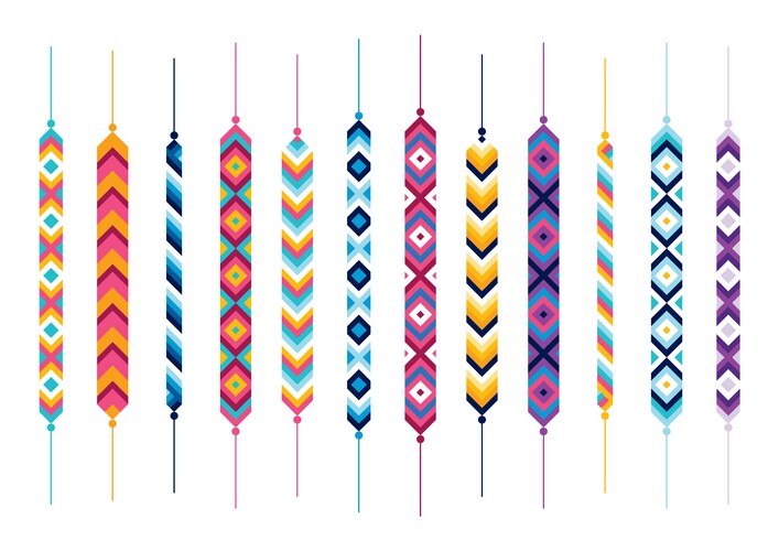Colorful Friendship Bracelets Set Vector Image