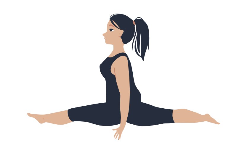 young beautiful woman doing splits vector image