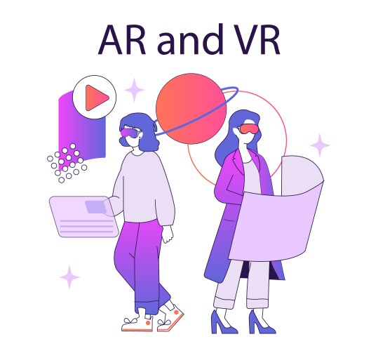 ar and vr2 flat vector image