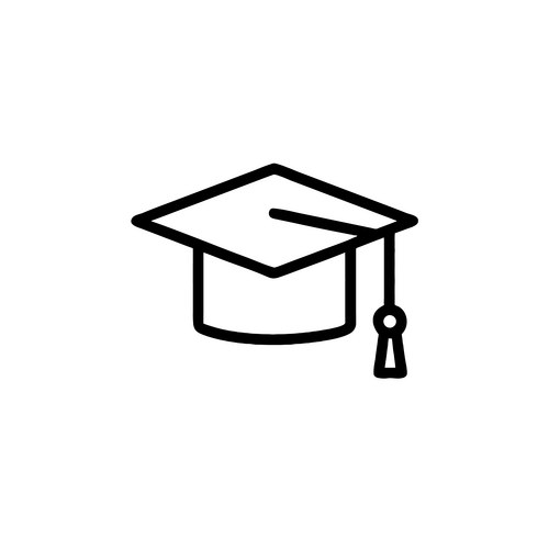Elegant Graduation Cap Line Art Vector Image