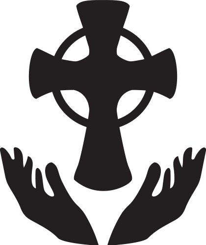 Praying hands with warm glow Royalty Free Vector Image