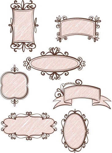 Princess mirror frames set Royalty Free Vector Image