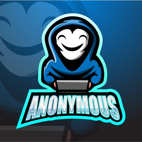 anonymous mascot esport logo design vector image