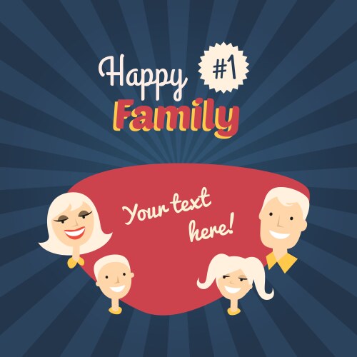 Family Portrait: Mom, Son, Dad, and Daughter Vector Image