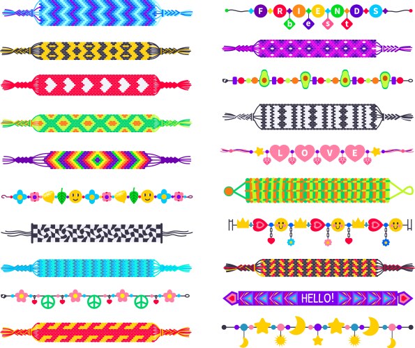 handmade hippie bracelets friendship bands vector image