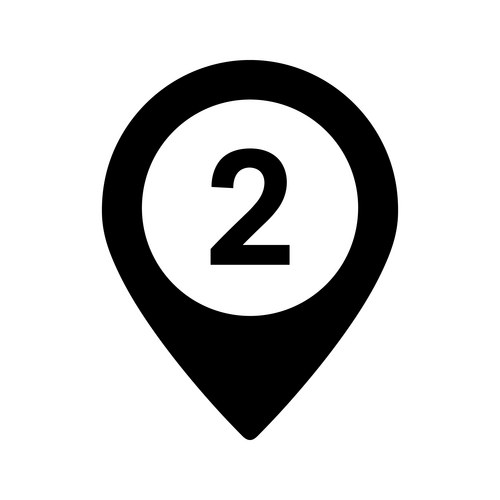 Number Two Pin Map Pin with Number Two – Royalty-Free Vector | VectorStock
