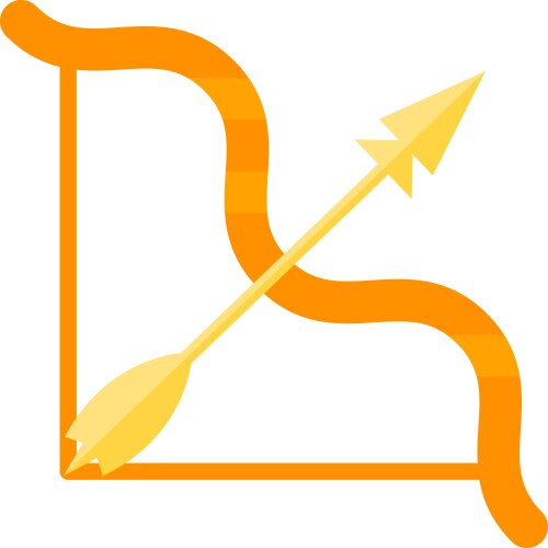 Gold bow and arrow Royalty Free Vector Image - VectorStock