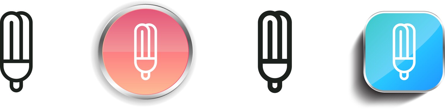 Lightbulb icon thin linear regular and button vektorbild