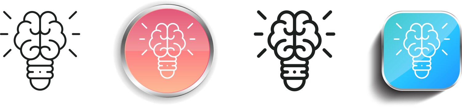 Lightbulb icon thin linear regular and button vektorbild