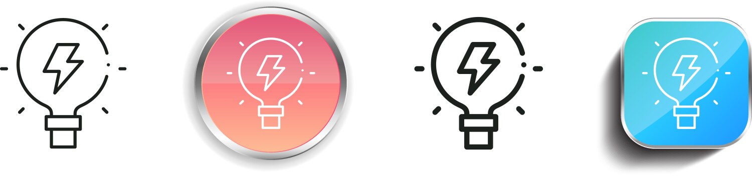 Lightbulb icon thin linear regular and button vektorbild