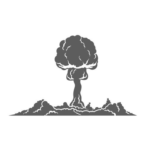 Nuclear bomb explosion engraving Royalty Free Vector Image