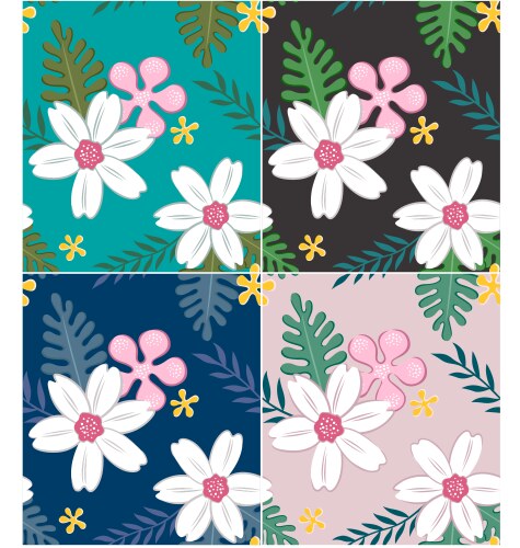 Seamless retro flower pattern Royalty Free Vector Image