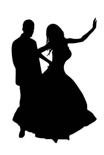 Wedding male and female in love silhouettes Vector Image