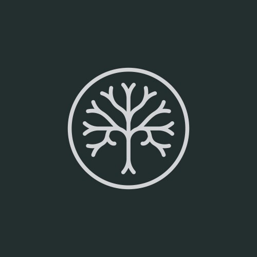Tree botany life nature gold logo Royalty Free Vector Image