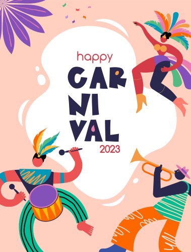 happy carnival brazil south america vector