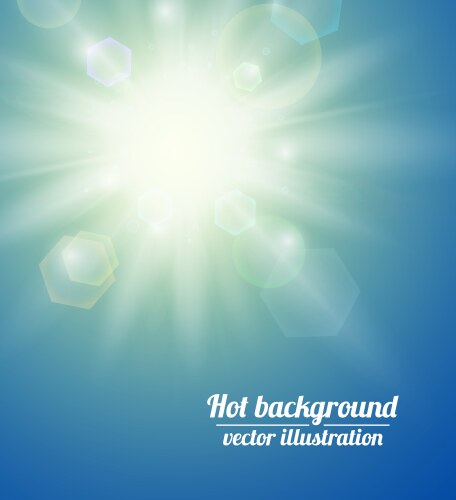 Blue sky with glaring sun Royalty Free Vector Image