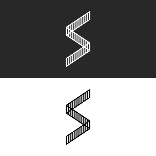 Monogram s letter logo circle shape frame endless Vector Image