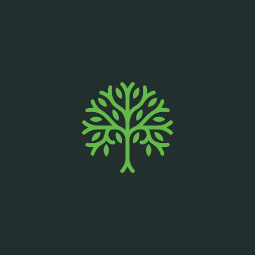 Tree botany life nature gold logo Royalty Free Vector Image