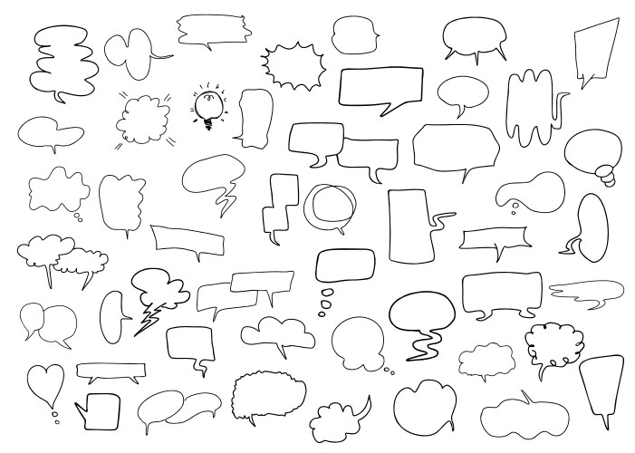 Speech bubbles drawing chat inbox dialog message vector image