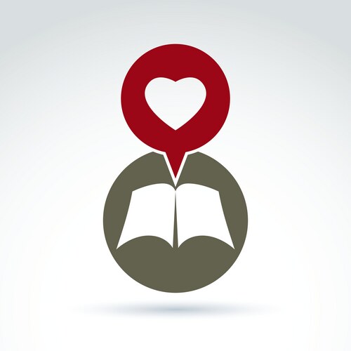 Open Book with Heart Icon Vector Image