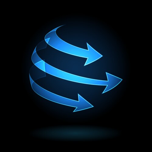 Arrow globe Royalty Free Vector Image - VectorStock