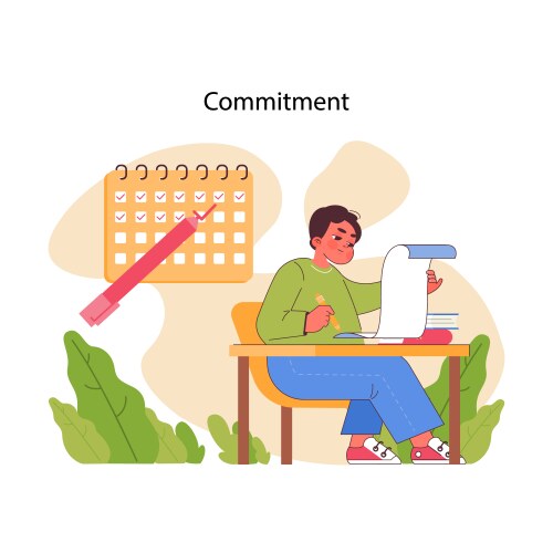 commitment concept flat vector image