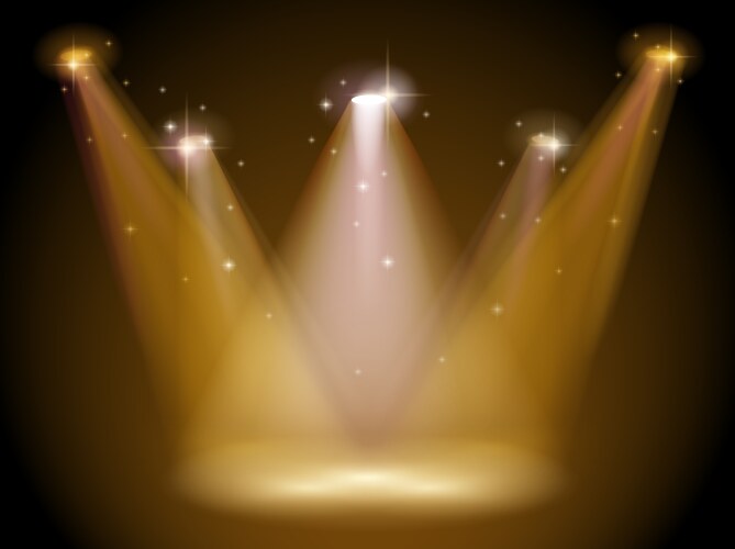 Empty red stage with two spotlights Royalty Free Vector