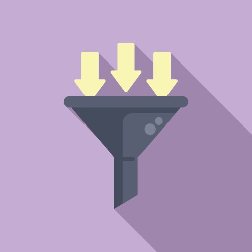 Flat design of a funnel with arrows vector image