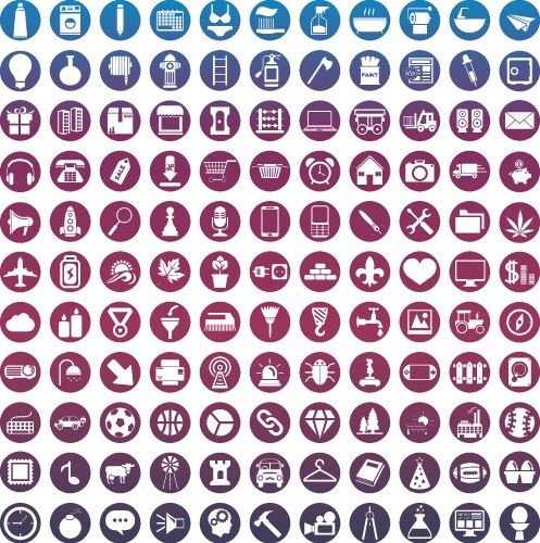 Set of icons for web and user interface design vector image